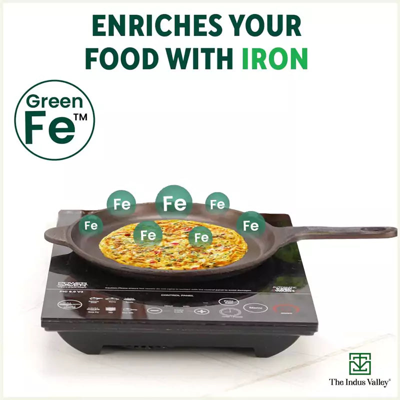 Super Smooth Cast Iron Shallow Fry Pan,Pre-seasoned, Nonstick, 100% Pure, Toxin-free, Induction, 25.4cm, 1.8kg - Image 5