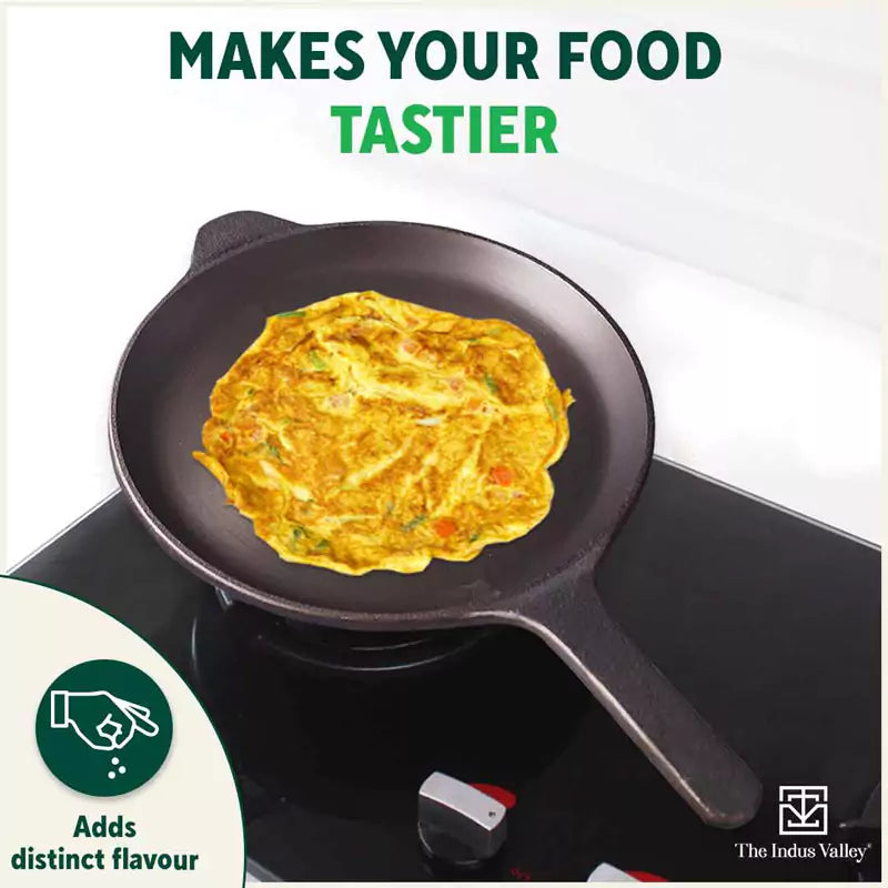 Super Smooth Cast Iron Shallow Fry Pan,Pre-seasoned, Nonstick, 100% Pure, Toxin-free, Induction, 25.4cm, 1.8kg - Image 9