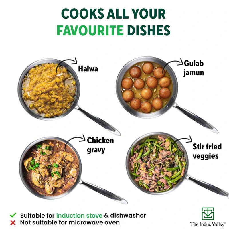 TurboCuk Tri-ply Stainless Steel Deep Fry Pan, Premium Quality, 3 Layer Thick Body, 100% Toxin-free, Non-stick, Induction & Gas, 22.1cm, 1.6L - Image 10