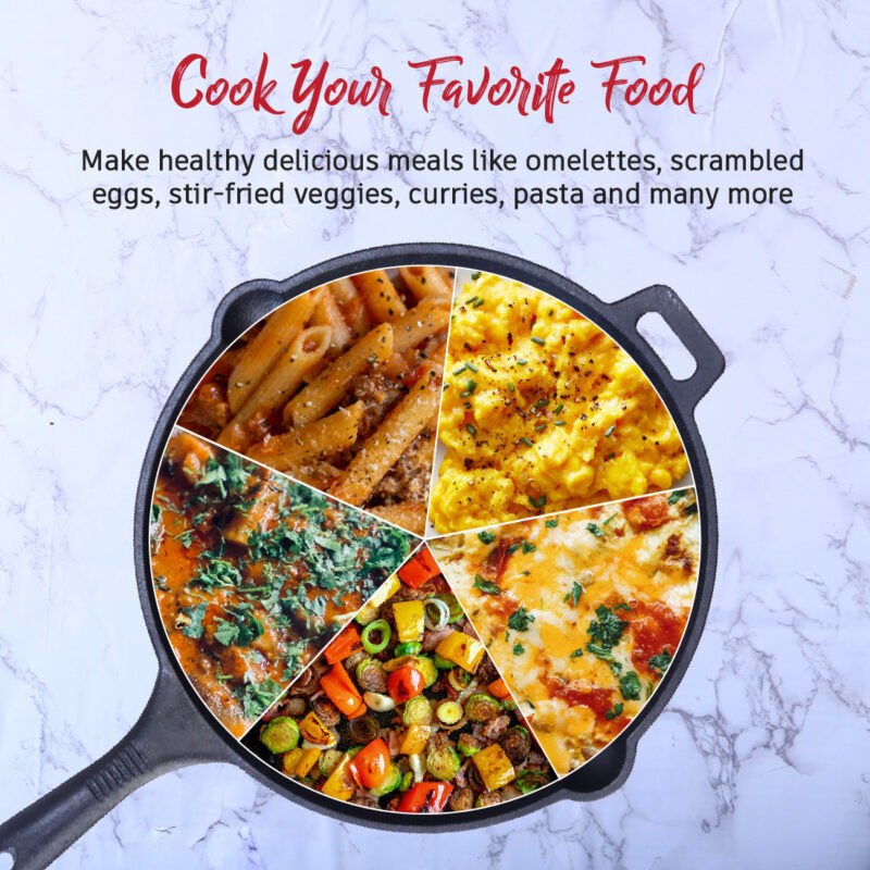 Forza Pre Seasoned 15 cm Cast Iron Fry Pan | With Lifetime Exchange Warranty | Black - Image 3