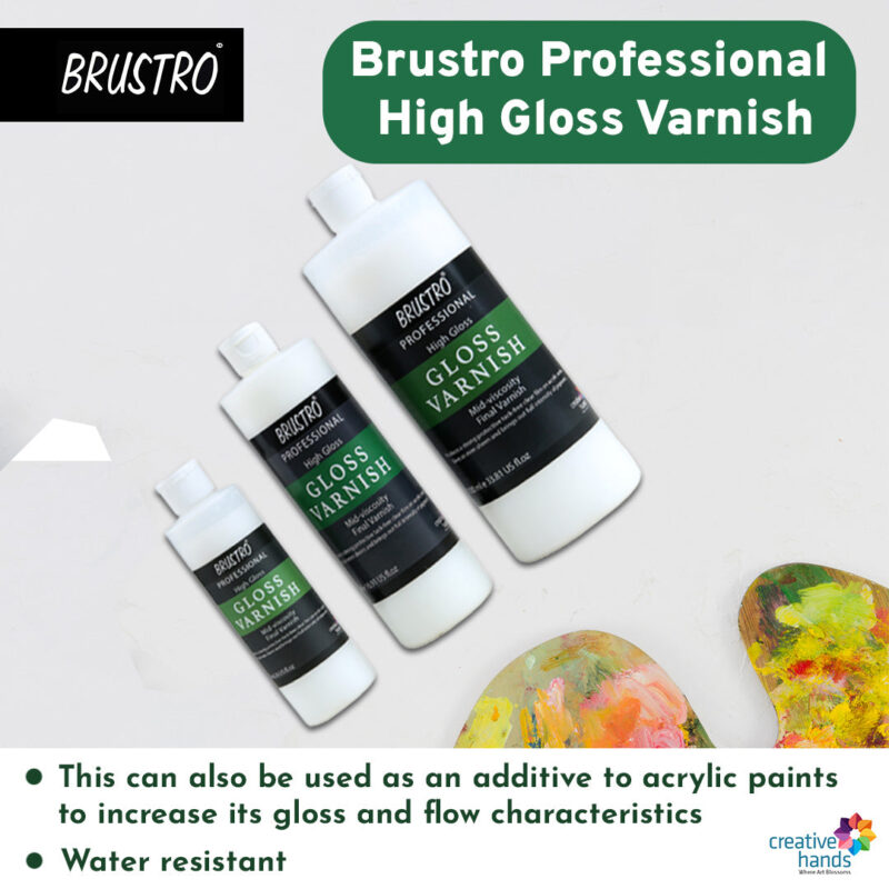 Brustro Artist's Varnish| High Gloss Finish |1000ml|Apply with Brush |Perfect Coating on Acrylic Painting,Non-yellowing,Transparent,Canvas,Paper, Artwork Protection. - Image 4