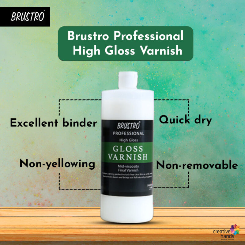 Brustro Artist's Varnish | High Gloss Finish |200ml| Apply with Brush |Perfect Coating on Acrylic Painting,Non-yellowing,Transparent,Canvas,Paper, Artwork Protection. - Image 3