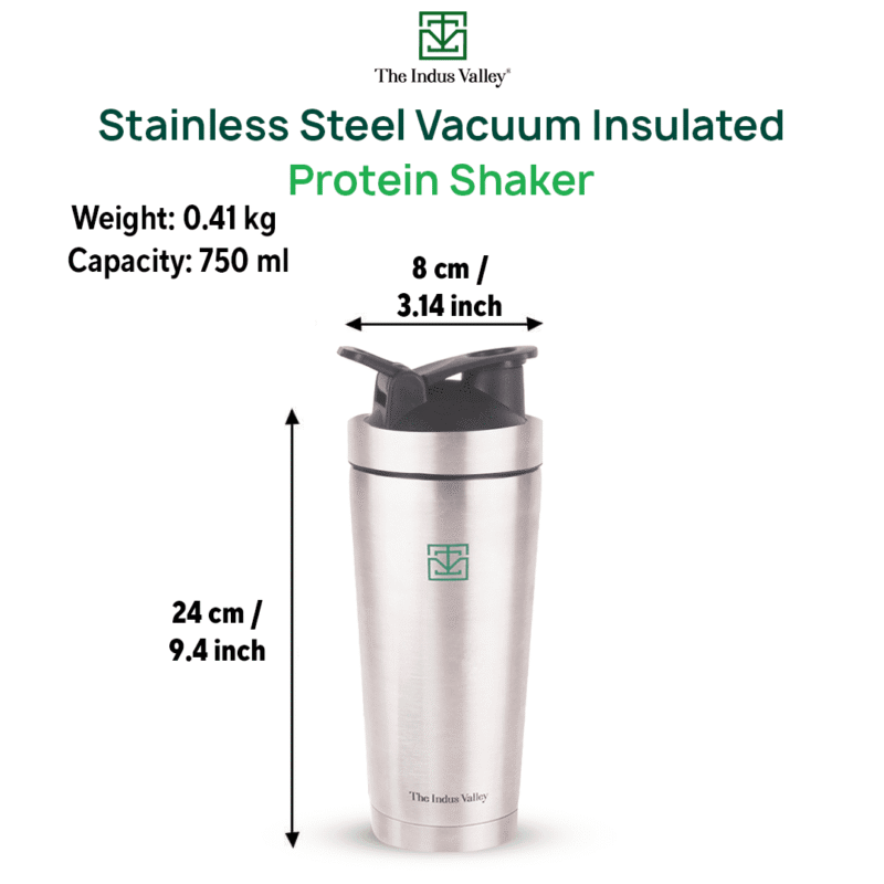 Vacuum Insulated Stainless Steel Gym Shaker Bottle with Steel Agitator for Pre/Post Workout, 750ml - Image 5