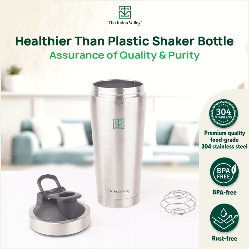 Vacuum Insulated Stainless Steel Gym Shaker Bottle with Steel Agitator for Pre/Post Workout, 750ml - Image 3