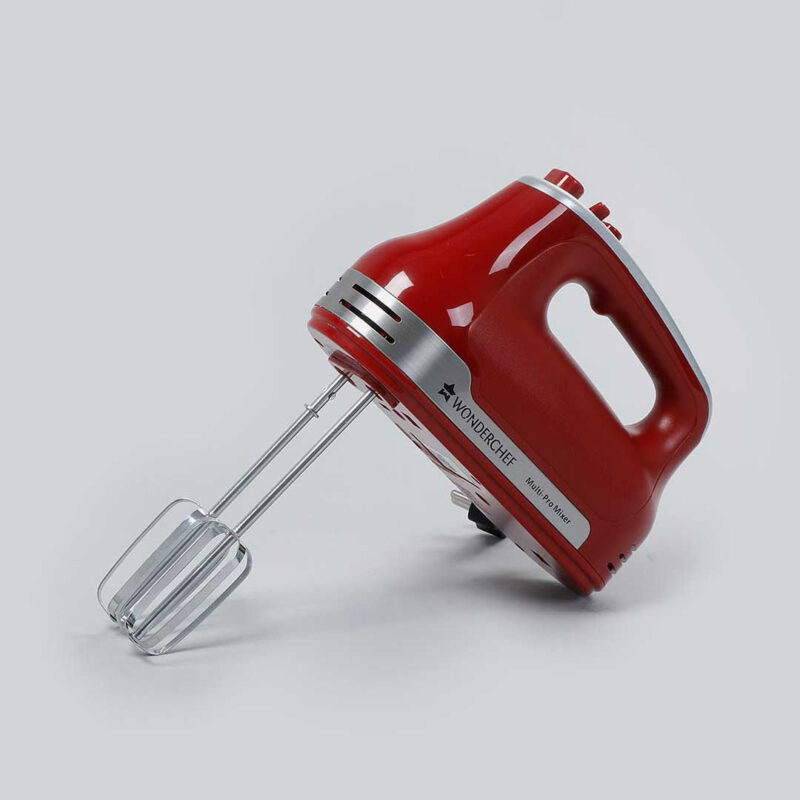 Crimson Edge 5 Speed Electric Hand Mixer | 300W Powerful Copper Motor | TurboSpeed I Adjustable Slow Speed Start I Hand Blender | Stainless Steel Whisk Beaters and Dough Hooks | 2 Years Warranty | Bakeware I Red - Image 6
