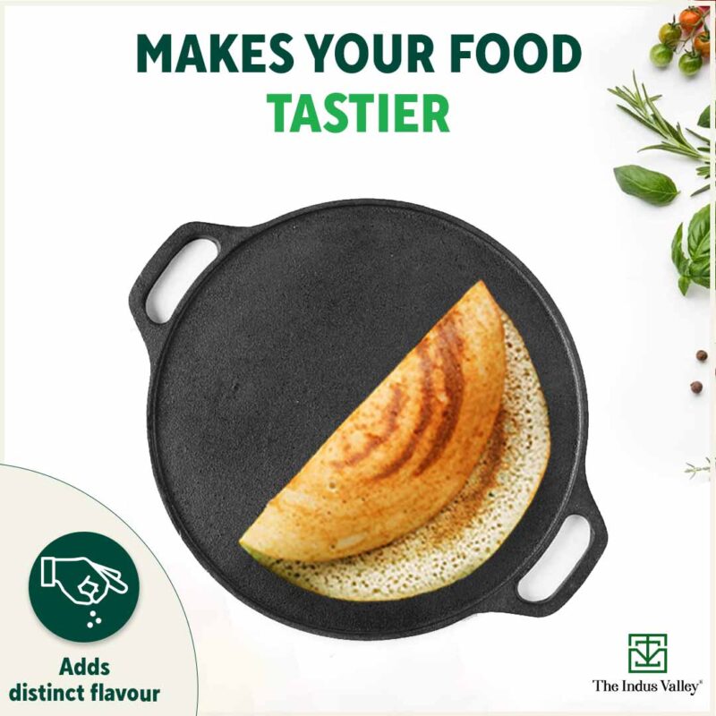 CASTrong Cast Iron Cookware Set: Tawa+ Kadai, Kitchen Set for Home, Pre-seasoned, 100% Pure, Toxin-free, Induction, Free ₹400 Tadka Pan - Image 8