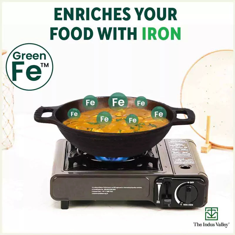 Super Smooth Cast Iron Kadai (Wok Model), Pre-seasoned, Nonstick, 100% Pure, Toxin-free, 17.8/20.3cm, 1/1.3L, 1.1/1.8kg - Image 7