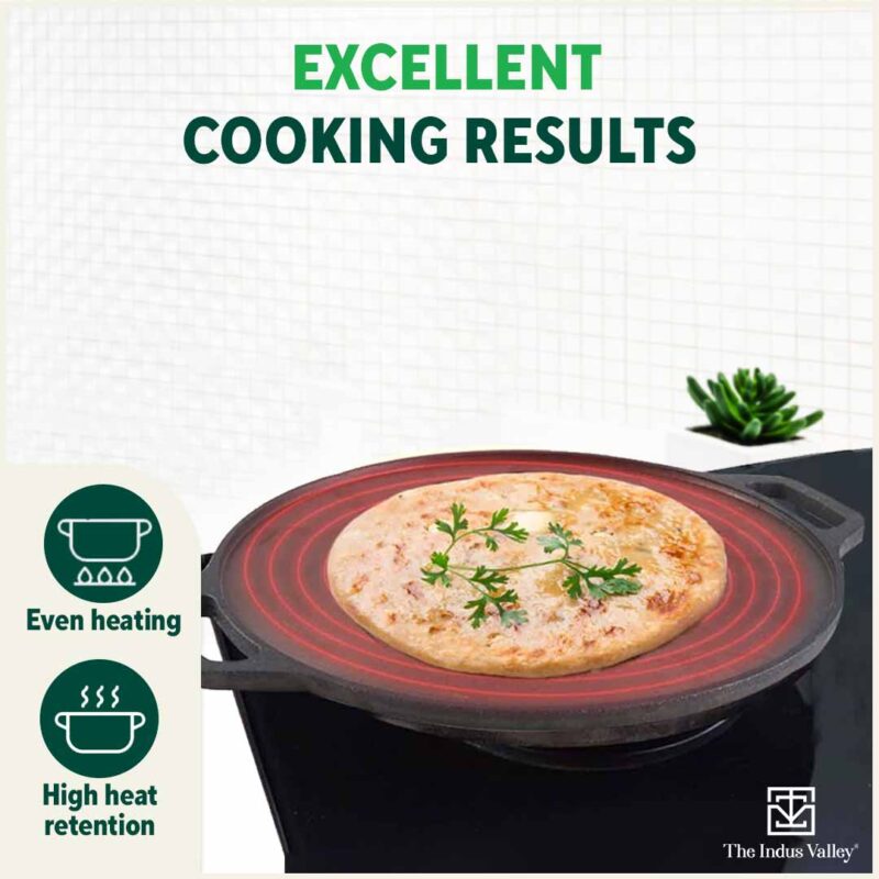 CASTrong Thick Cast Iron Kadai+Tawa+Free ₹110 Spatula,Kitchen set for Home, Pre-seasoned,100% Pure,Toxin-free - Image 7