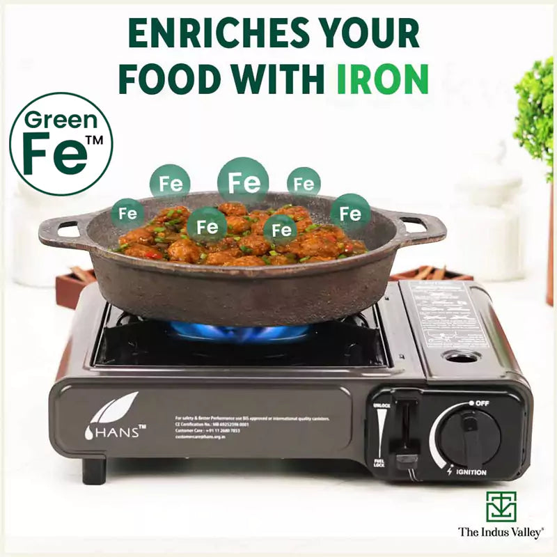 CASTrong Cast Iron Fry Pan, 2 Handles, Pre-seasoned, Nonstick, 100% Pure, Toxin-free, Induction, 24.6cm, 1.8L, 2.6kg - Image 2