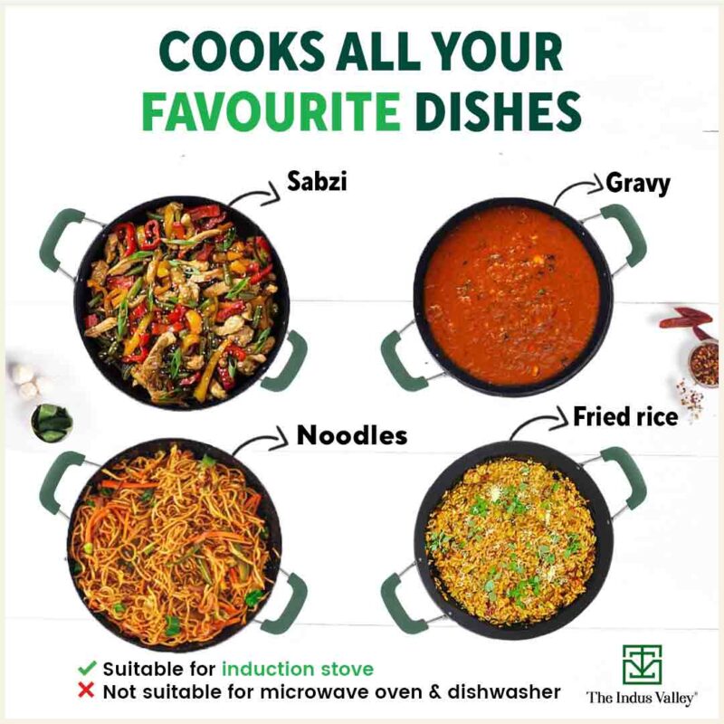 100% Pure Sheet Iron Kadai with Silicon Handle, Seasoned, Toxin-free - Image 12