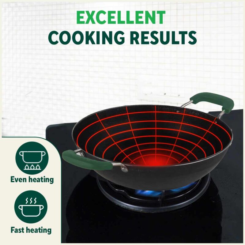 100% Pure Sheet Iron Kadai with Silicon Handle, Seasoned, Toxin-free - Image 7
