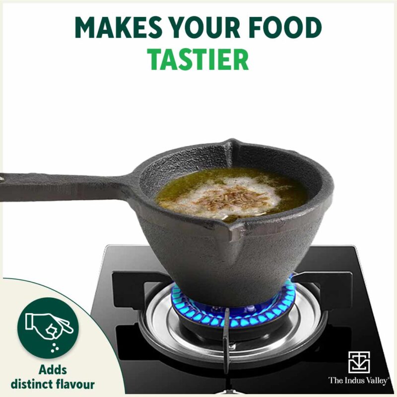 CASTrong Cast Iron Tadka Pan, Pre-seasoned, Natural Nonstick, 100% Pure, Toxin-free, Induction - Image 8