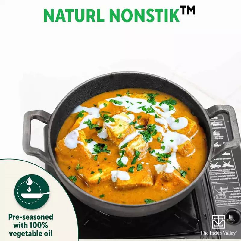 CASTrong Cast Iron Kadai, Pre-seasoned, Nonstick, 100% Pure, Toxin-free, Induction, 21/25cm, 1.7L/3.1L, 1.7kg/3.3kg - Image 7