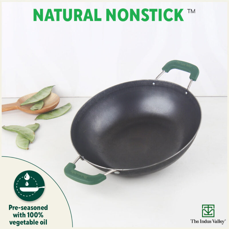 100% Pure Sheet Iron Kadai with Silicon Handle, Seasoned, Toxin-free - Image 8