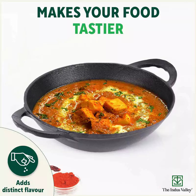 CASTrong Cast Iron Kadai, Pre-seasoned, Nonstick, 100% Pure, Toxin-free, Free ₹110 Spatula, 25.2cm, 2.2L, 2.37kg - Image 7