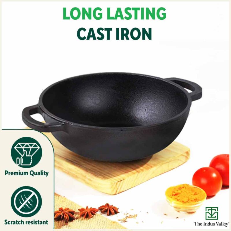 CASTrong Thick Cast Iron Kadai+Tawa+Free ₹110 Spatula,Kitchen set for Home, Pre-seasoned,100% Pure,Toxin-free - Image 11