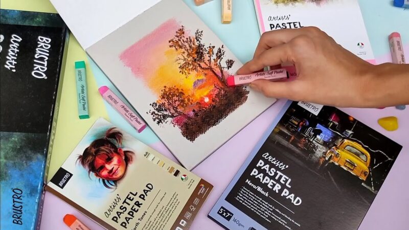 Brustro Artists' Pastel Paper Pad, Set of 2, 24 Sheets (160 GSM) Each, Colour - Black & White, Size - 3.5" x 5.5" - Image 2