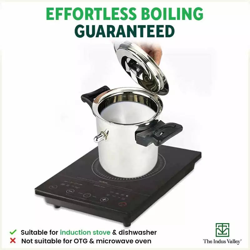 Stainless Steel Milk Cooker/ Boiler/ Pot with Handle+ Lid+ Knob+ Whistle, Premium Quality, 100% Toxin-free, Induction & Gas, 1 Litre - Image 8