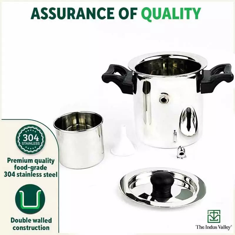 Stainless Steel Milk Cooker/ Boiler/ Pot with Handle+ Lid+ Knob+ Whistle, Premium Quality, 100% Toxin-free, Induction & Gas, 1 Litre - Image 9