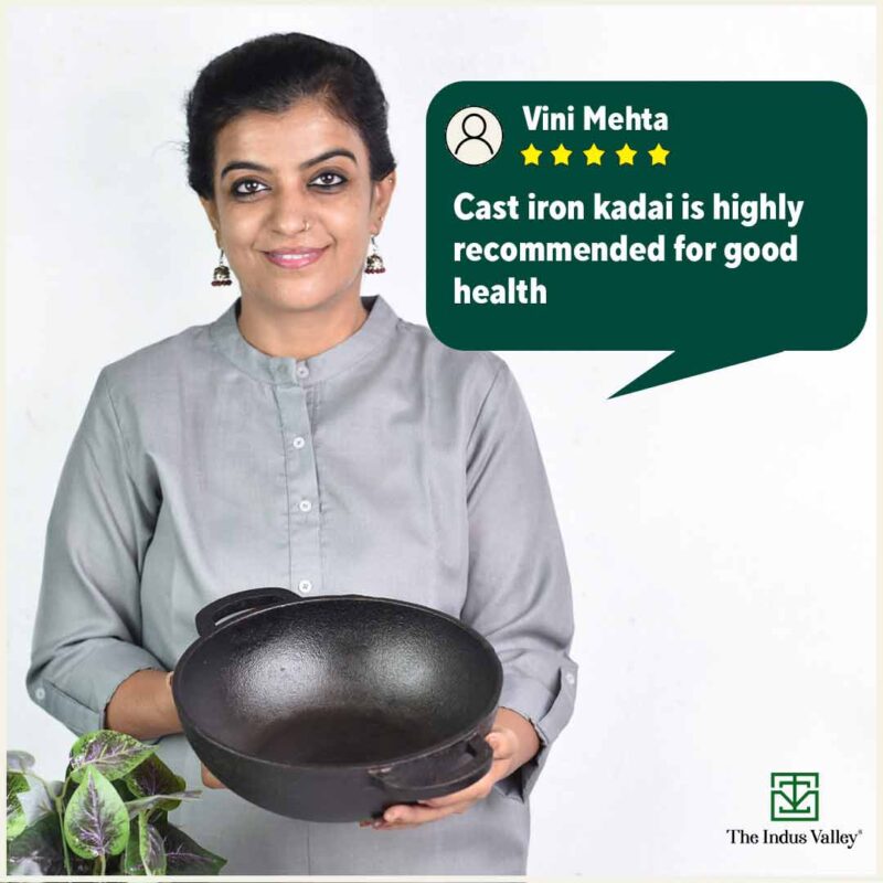 CASTrong Thick Cast Iron Kadai+Tawa+Free ₹110 Spatula,Kitchen set for Home, Pre-seasoned,100% Pure,Toxin-free - Image 12