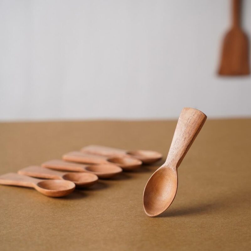 Neem Wood Condiments Spoon - Set of 6 - Image 2