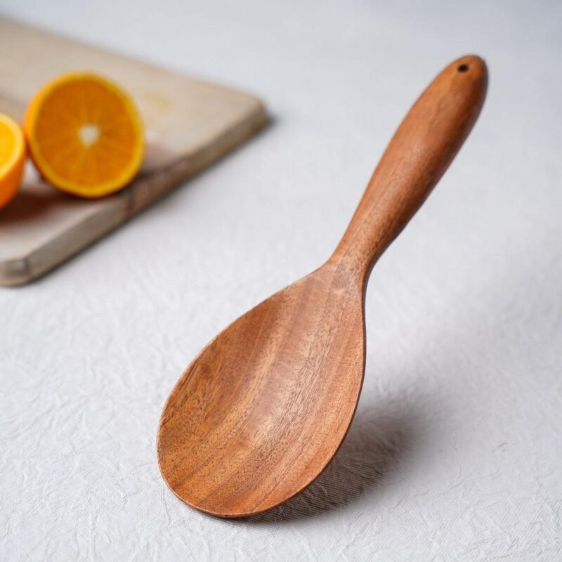 Neem Wood Cooking Spoon - Serve (25CM | Handmade | 100% Natural) - Image 4