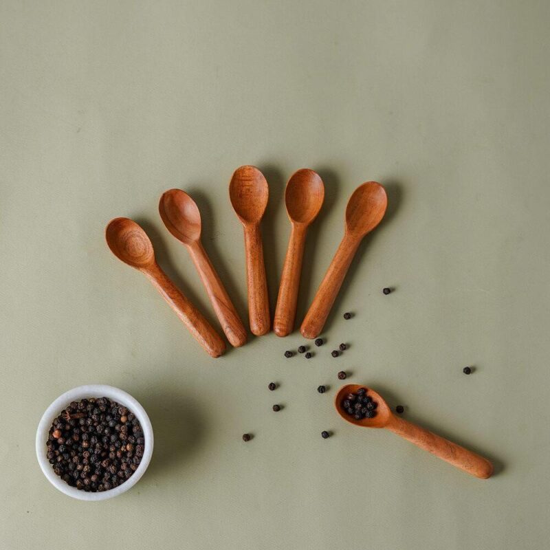 Neem Wood Kids Spoon - Set of 6 - Image 2