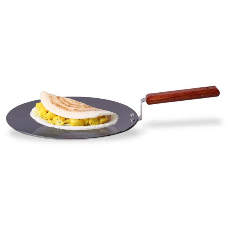 Ebony 28 cm Roti Tawa | Induction Bottom | Wooden Handle| Hard Anodized Aluminium | Non Stick Tawa | 4.06 mm| 5 Years Warranty | Black - Image 6
