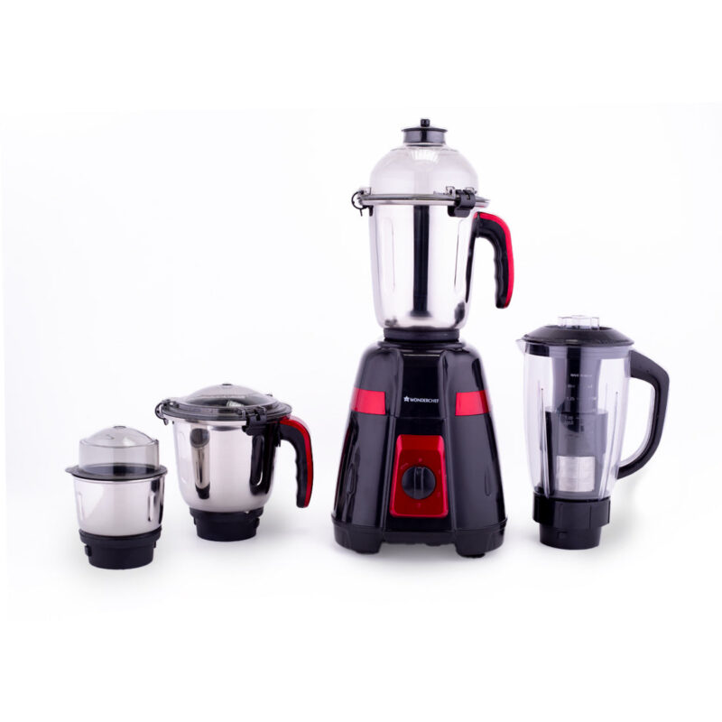 Platinum Mixer Grinder 750W with 4 Stainless Steel Jars And Anti-Rust Stainless Steel Blades, Ergonomic Handles, 5 Years Warranty On Motor, Black & Crimson - Image 6