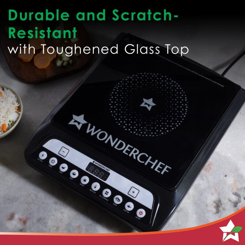 Wonderchef Renewed Power 1400W Induction Cooktop | 11 Preset Functions | Push Touch Control Button Induction Cooktop - Image 3