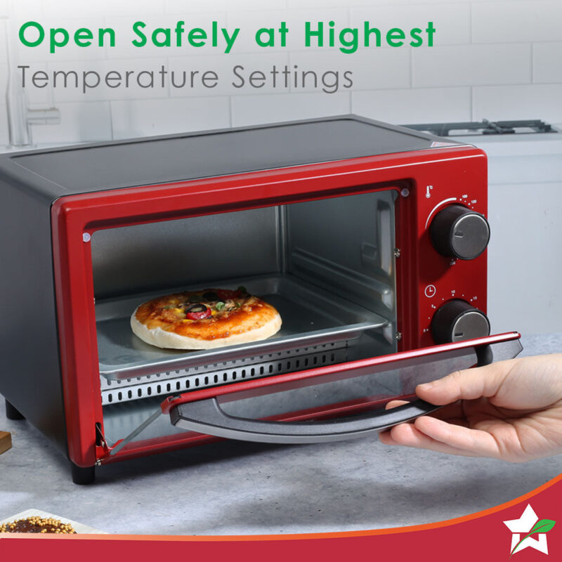 Oven Toaster Griller (OTG) Crimson Edge - 9 Litres - with Auto-shut Off, Heat-resistant Tempered Glass, Multi-stage Heat Selection, 2 Years Warranty, 650W, Red - Image 3