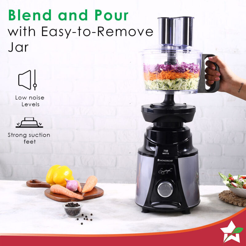 Galaxy Food Processor 750W Mixer Grinder, 100% Copper Motor, 4 Jars, Black & Grey, 5 Year on Motor and 2 Years Overall Warranty - Image 5