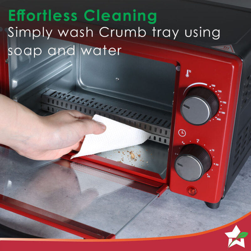 Oven Toaster Griller (OTG) Crimson Edge - 9 Litres - with Auto-shut Off, Heat-resistant Tempered Glass, Multi-stage Heat Selection, 2 Years Warranty, 650W, Red - Image 5