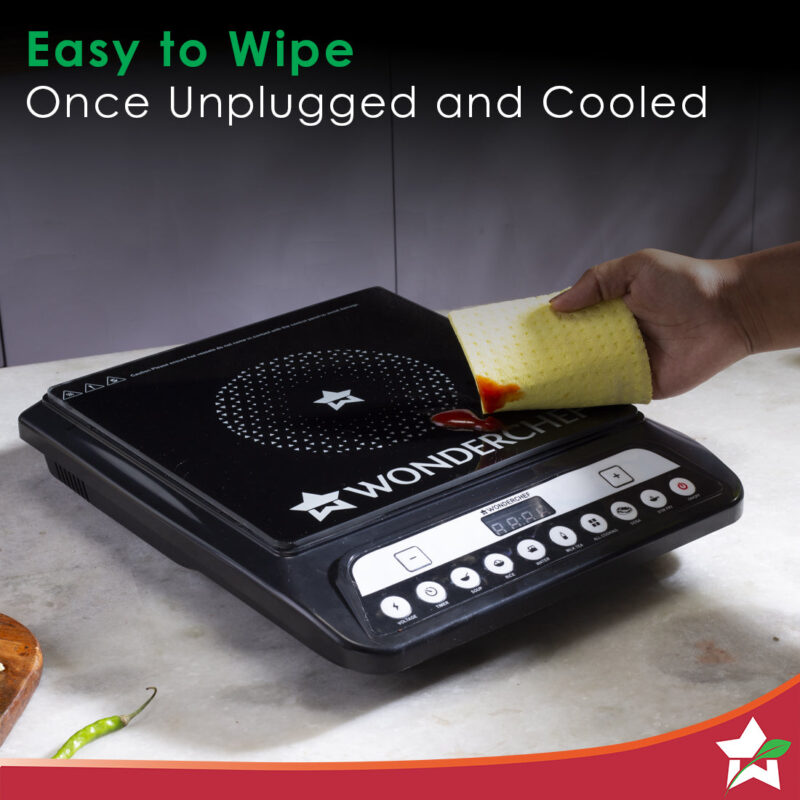 Wonderchef Renewed Power 1400W Induction Cooktop | 11 Preset Functions | Push Touch Control Button Induction Cooktop - Image 6