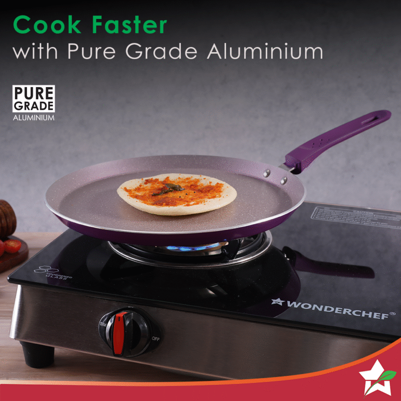 Wonderchef Renewed Milano 28cm Dosa Tawa | Meta Tuff Non-Stick Coating | Pure Grade Aluminum - Image 6