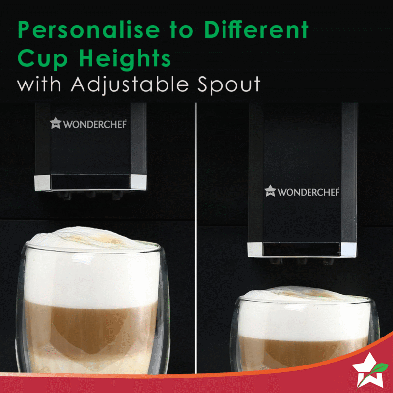Wonderchef Renewed Regalia Fully Automatic Coffee Machine | Large 7 Inches Display for Brewing Americano, Cappuccino, Latte, Macchiato, Flat White, Espresso Coffee - Image 4