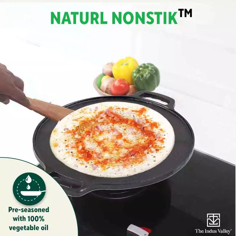 CASTrong Cast Iron Roti/Dosa Tawa, Pre-seasoned, Nonstick, 100% Pure, Toxin-free, Gas & Induction, Free ₹110 Spatula, 30.2cm, 2.4kg - Image 7