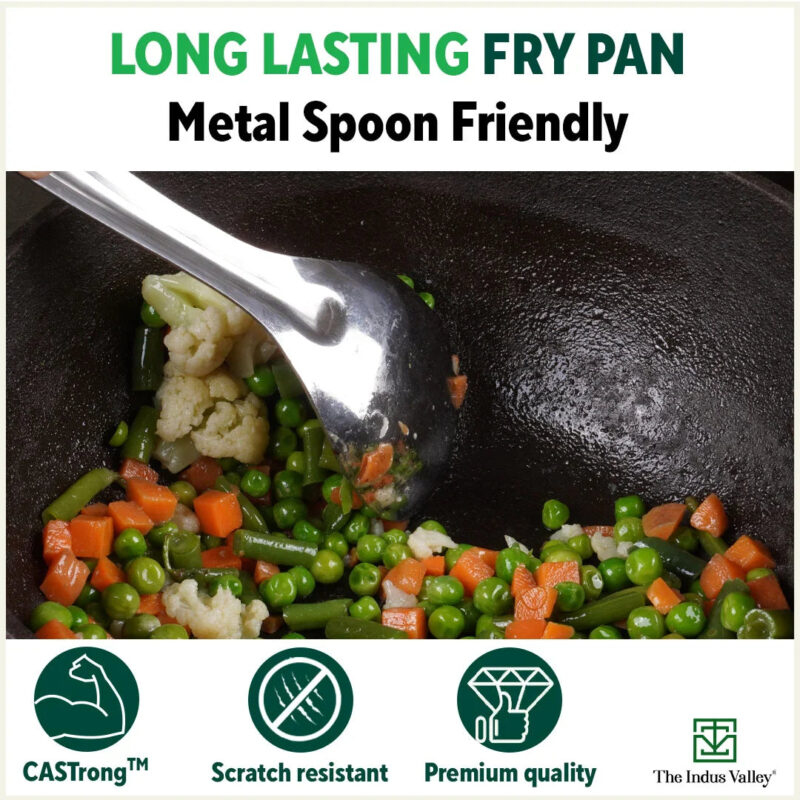 CASTrong Cast Iron Fish Fry Pan, Pre-seasoned, Nonstick, 100% Pure, Toxin-free, Induction, 22.4/25cm, 1.5kg/2kg - Image 12