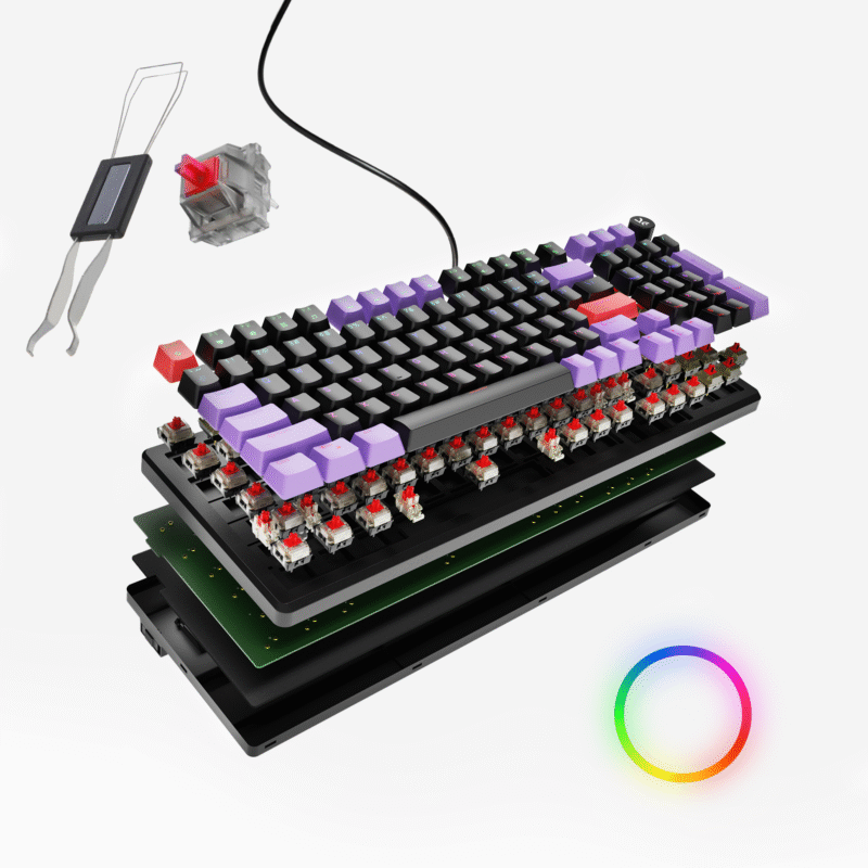 Hive 98 Black - Purple Wired Gaming Keyboard Kreo