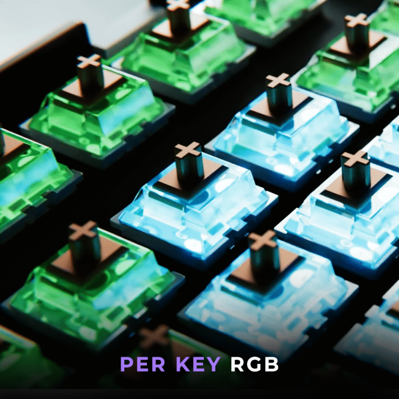 Swarm Black Purple Wireless Gaming Keyboard - Image 4
