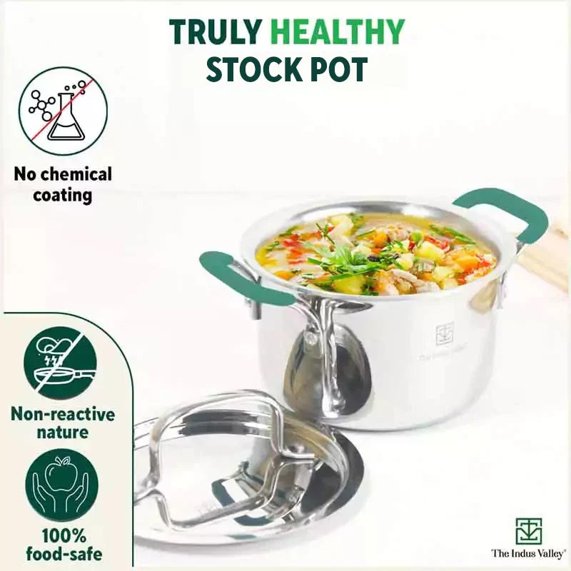 TurboCuk Tri-ply Stainless Steel Casserole/Biryani Cooking Pot, Premium Quality, 3 Layer Thick Body, Cool Silicone Handles, 100% Toxin-free, Non-stick, Induction & Gas, 1.4L - Image 4