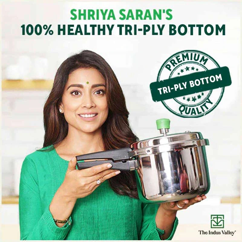 QuicKooker Stainless Steel Pressure Cooker, Premium Quality, Tri-ply (3 Layer) Heavy Bottom, 100% Safe, ISI Certified, 3 Yr Warranty, Induction & Gas, 3/4.5L - Image 3