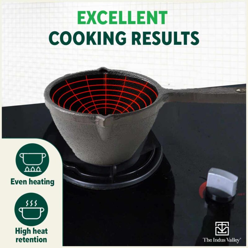 CASTrong Cast Iron Tadka Pan, Pre-seasoned, Natural Nonstick, 100% Pure, Toxin-free, Induction - Image 6