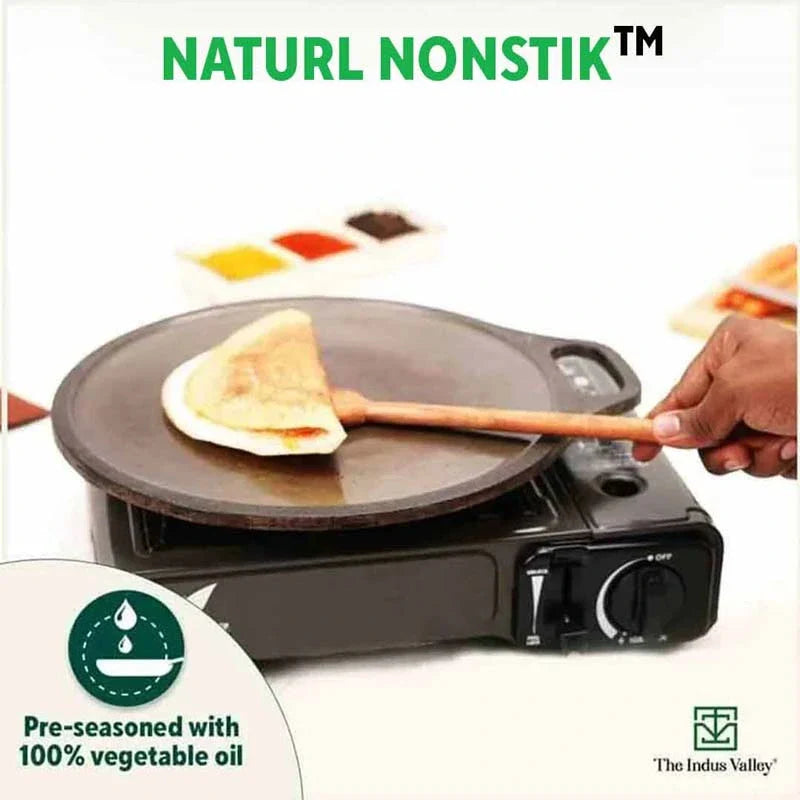 Super Smooth Cast Iron Tawa,Pre-seasoned, Nonstick, 100% Pure, Toxin-free, Free ₹110 Spatula, 27.9cm/30.5cm, 2.15kg/2.3kg - Image 8