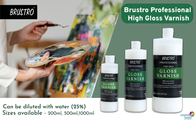 Brustro Artist's Varnish| High Gloss Finish |1000ml|Apply with Brush |Perfect Coating on Acrylic Painting,Non-yellowing,Transparent,Canvas,Paper, Artwork Protection. - Image 5