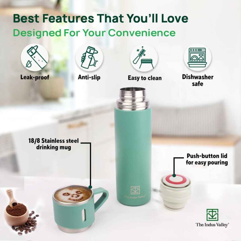 Pro-hydro Stainless Steel Vacuum Insulated Flask with Drinking Mug Lid, Hot & Cold Bottle, 500 ml - Image 6